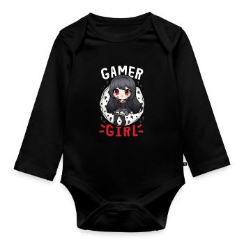 69011664892968469 avant - Body Bébé bio manches longues - noir - Devant