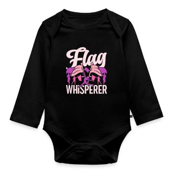 Color Guard Color Guardian Flag Whisperer - Organic Longsleeve Baby Bodysuit - black - Front