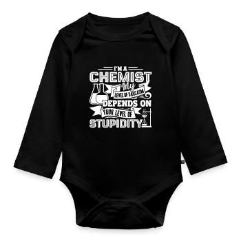 Chemist I'm A Chemist - Organic Longsleeve Baby Bodysuit - black - Front