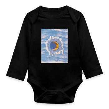 Whimsigoth Ästhetisch Hexenhaft Vintage Himmlisch - Baby Bio-Langarm-Body - Schwarz - Vorne