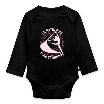 Color Guard I'd Rather Be Flag Spin - Organic Longsleeve Baby Bodysuit - black - Front