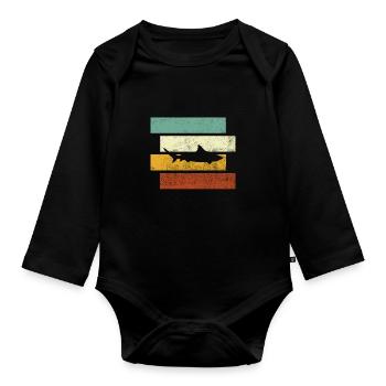Hai Retro - Baby Bio-Langarm-Body - Schwarz - Vorne