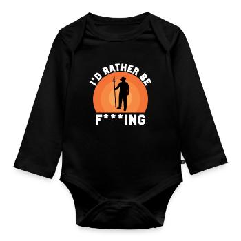 Ich Würde Lieber F***en - Baby Bio-Langarm-Body - Schwarz - Vorne