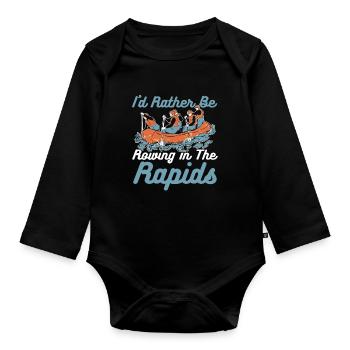 Rafting Humor Wildwasser Rafting - Baby Bio-Langarm-Body - Schwarz - Vorne