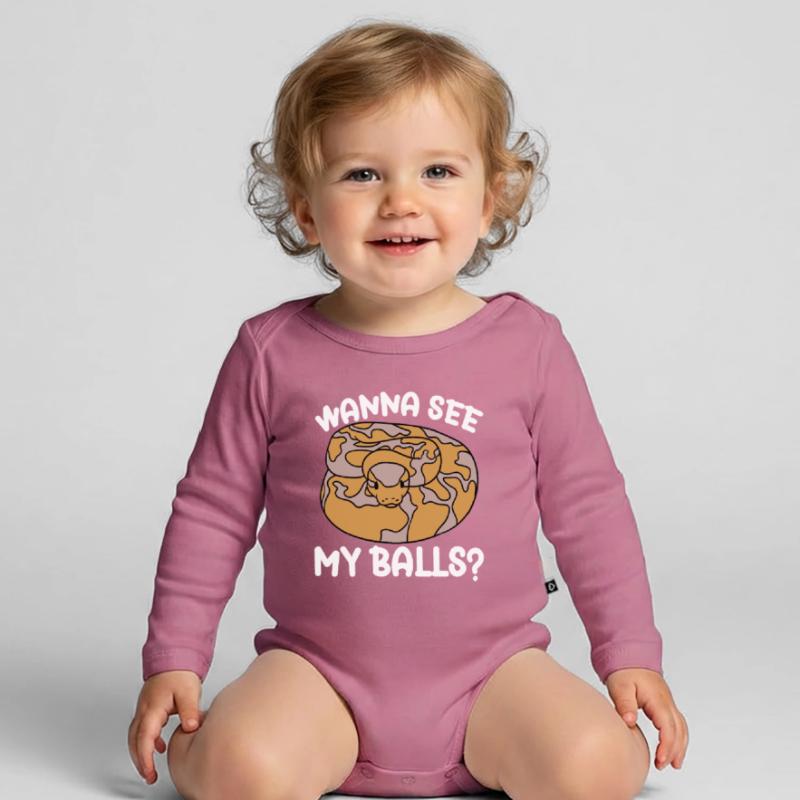 Ball python snake Organic Longsleeve Baby Bodysuit