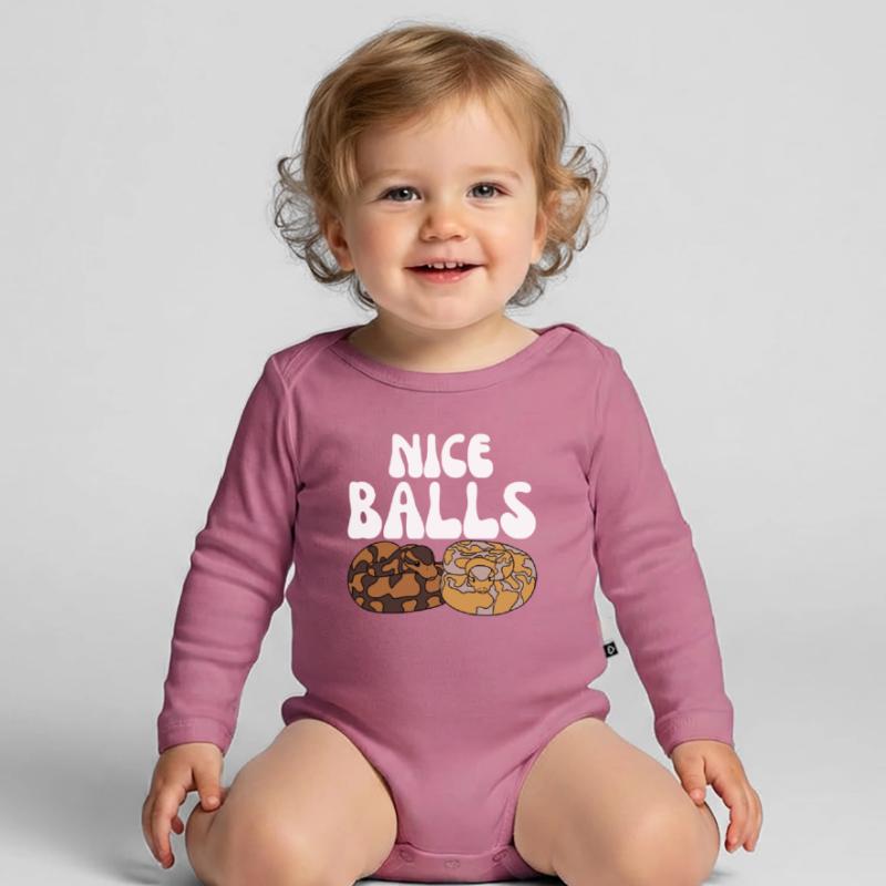 Ball Python Snake Organic Longsleeve Baby Bodysuit