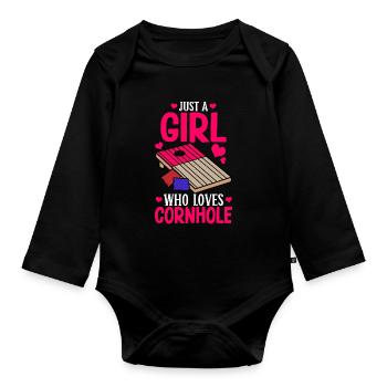 Corn Hole - Organic Longsleeve Baby Bodysuit - black - Front