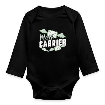 Proud To Be A Mail Carrier - Organic Longsleeve Baby Bodysuit - black - Front