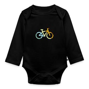 Vélo Rétro - Body Bébé bio manches longues - noir - Devant