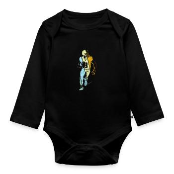 Football Retro - Baby Bio-Langarm-Body - Schwarz - Vorne