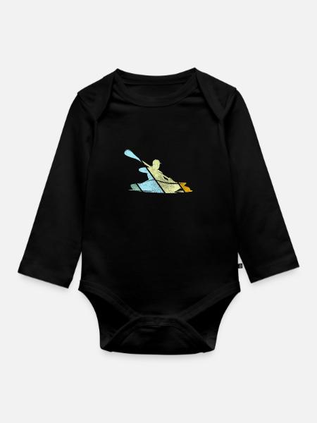 Kanu Retro - Baby Bio-Langarm-Body - Schwarz