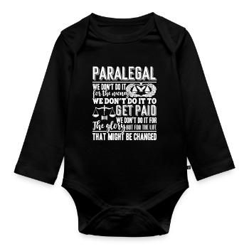 Paralegal Paralegal For The Life - Organic Longsleeve Baby Bodysuit - black - Front