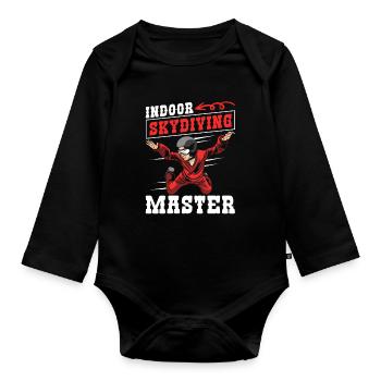 Indoor Skydiving Master - Organic Longsleeve Baby Bodysuit - black - Front