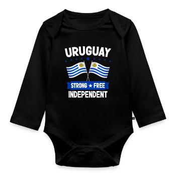 Uruguay - Baby Bio-Langarm-Body - Schwarz - Vorne