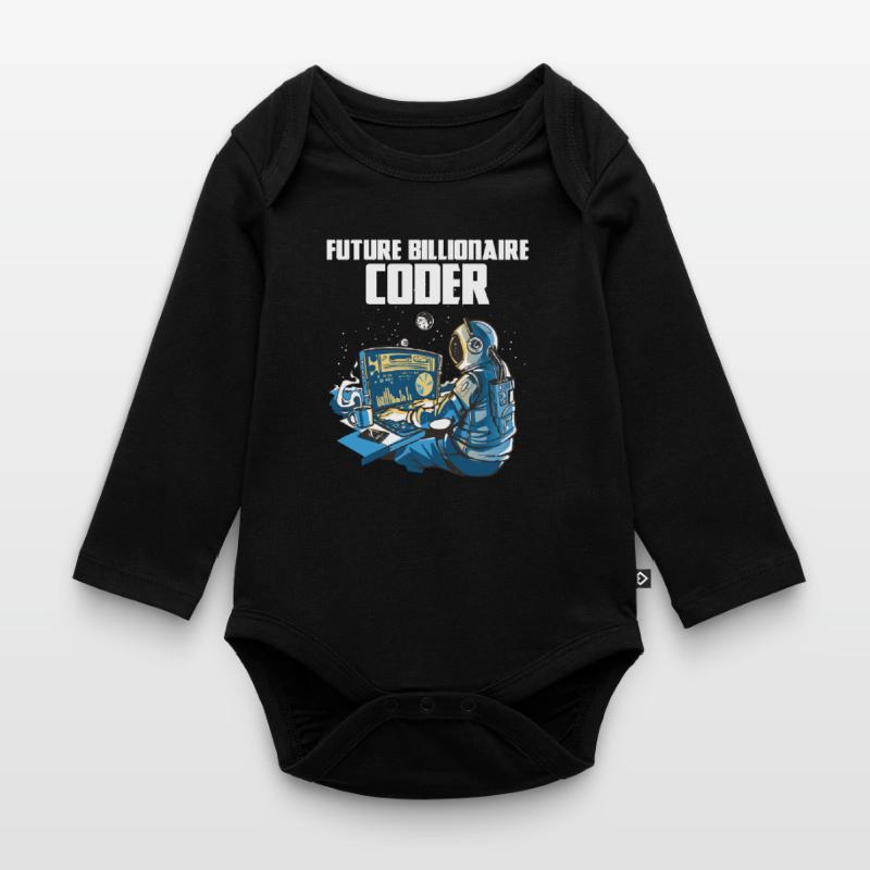 Future billionaire coder Organic Longsleeve Baby Bodysuit