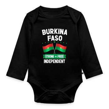 Burkina Faso - Organic Longsleeve Baby Bodysuit - black - Front