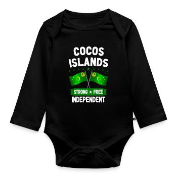 Îles Cocos - Body Bébé bio manches longues - noir - Devant