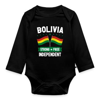 Bolivia - Organic Longsleeve Baby Bodysuit - black - Front
