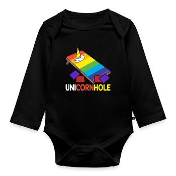 Trou de maïs Cornhole - Body Bébé bio manches longues - noir - Devant