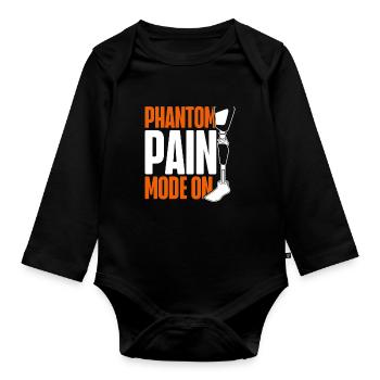 Prosthetic leg Phantom Pain Mode On - Organic Longsleeve Baby Bodysuit - black - Front