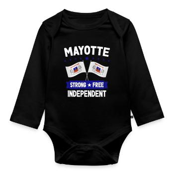 Mayotte - Organic Longsleeve Baby Bodysuit - black - Front