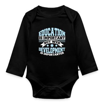 Web Developer Web Developer Funny - Organic Longsleeve Baby Bodysuit - black - Front