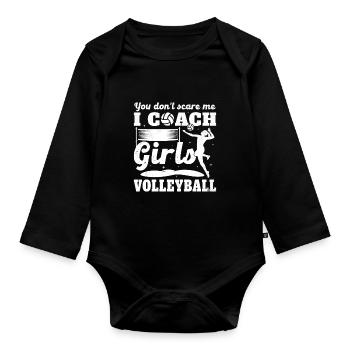 Coach Volleyball Sports Humor Coach Girls - Organic Longsleeve Baby Bodysuit - black - Front
