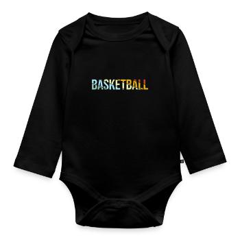 Basketball Retro - Organic Longsleeve Baby Bodysuit - black - Front