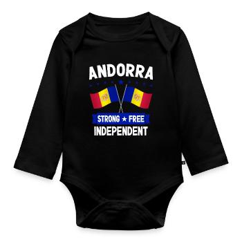 Andorre - Body Bébé bio manches longues - noir - Devant