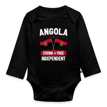 Angola - Body Bébé bio manches longues - noir - Devant