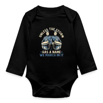 Fanfahrzug Spielmannzug Witzig - Organic Longsleeve Baby Bodysuit - black - Front