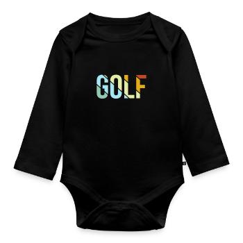 Golf Retro - Baby Bio-Langarm-Body - Schwarz - Vorne