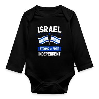Israël - Body Bébé bio manches longues - noir - Devant