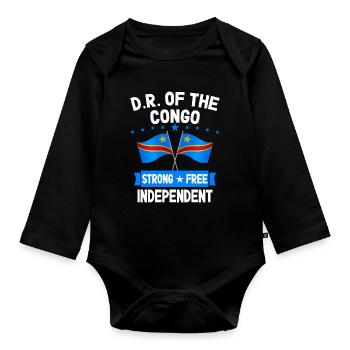 Democratic Republic of the Congo - Organic Longsleeve Baby Bodysuit - black - Front