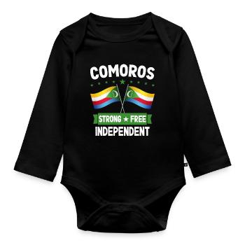 Comoros - Organic Longsleeve Baby Bodysuit - black - Front