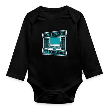 Web Entwickler Webdeveloper Lustig - Baby Bio-Langarm-Body - Schwarz - Vorne
