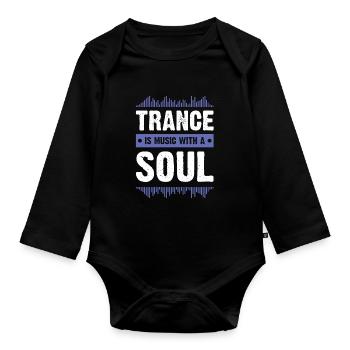 trance soul - Baby Bio-Langarm-Body - Schwarz - Vorne