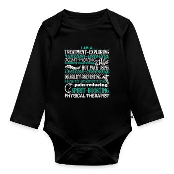 Physical Therapist Physical Therapist Treatment - Organic Longsleeve Baby Bodysuit - black - Front