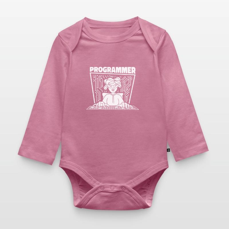 Developer Coder Programmer Dame Organic Longsleeve Baby Bodysuit