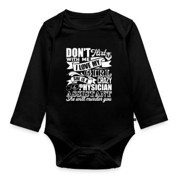 Physician Assistant Physician Assistant Girl - Organic Longsleeve Baby Bodysuit - black - Front