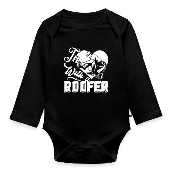 Roofer In Love With A Roofer - Organic Longsleeve Baby Bodysuit - black - Front