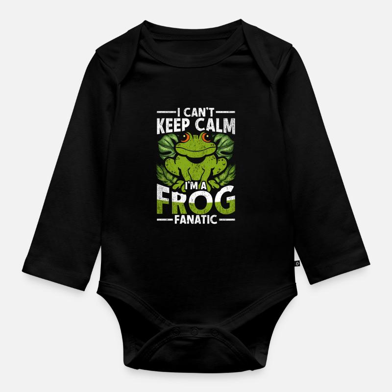 I Can't Keep Calm I'm A Frog Fanatic - Baby Bio-Langarm-Body - Schwarz