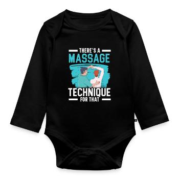 There is a massage technique for this therapist - Organic Longsleeve Baby Bodysuit - black - Front