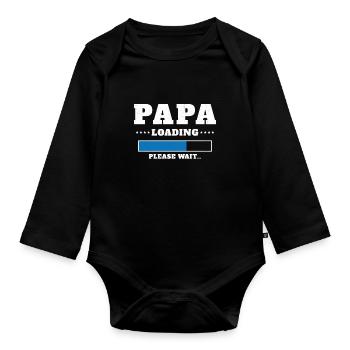 Loading Dad Please wait - Organic Longsleeve Baby Bodysuit - black - Front