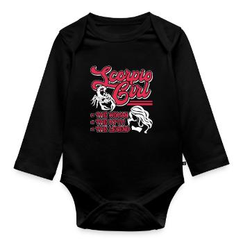 Scorpio Scorpio girl The Myth The Legend - Organic Longsleeve Baby Bodysuit - black - Front