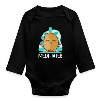 Buddhism Buddhist Buddha Potato - Organic Longsleeve Baby Bodysuit - black - Front