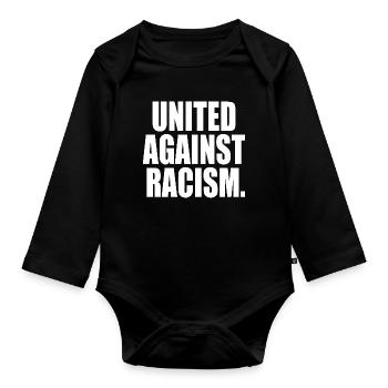 United against racism - Baby Bio-Langarm-Body - Schwarz - Vorne