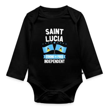 Saint Lucia - Organic Longsleeve Baby Bodysuit - black - Front
