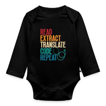 Kodierfachkraft Medizinischer Kodierer - Baby Bio-Langarm-Body - Schwarz - Vorne