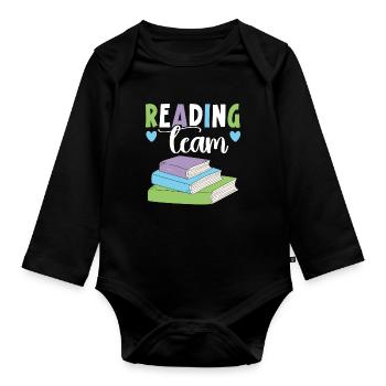 To read or not to read - a stupid question - Organic Longsleeve Baby Bodysuit - black - Front